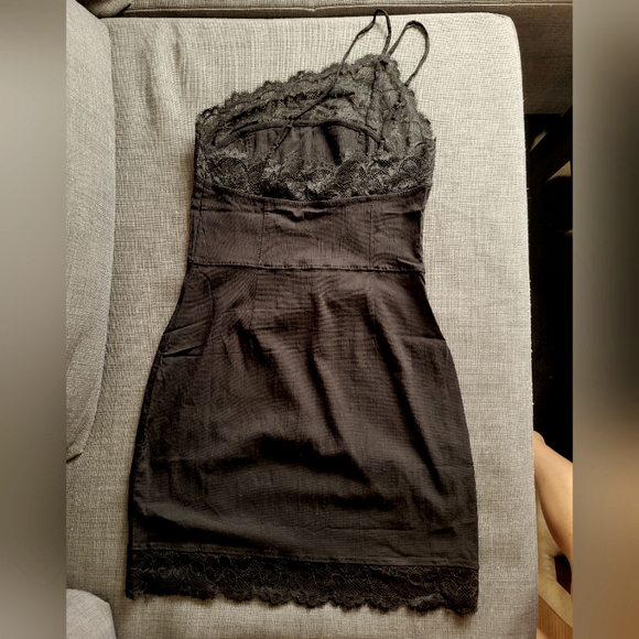 Free People Black One-Shoulder Mini Dress - Picture 2 of 5